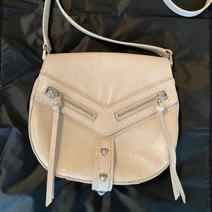 Botkier Cream Leather Crossbody/Shoulder Saddle Bag